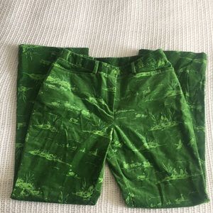 Lilly Pulitzer Green Flare Duck Corduroys NWOT